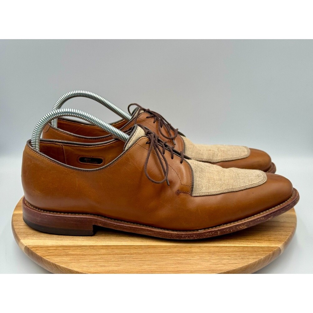 ALLEN EDMONDS Ramsey Leather Linen Brogue Dress Shoes  5398 Men's Brown 10.5B